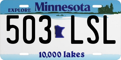 MN license plate 503LSL