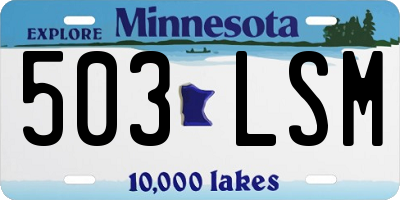 MN license plate 503LSM