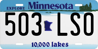 MN license plate 503LSO