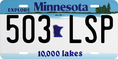 MN license plate 503LSP