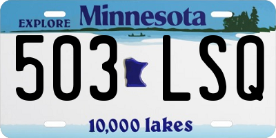 MN license plate 503LSQ