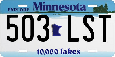 MN license plate 503LST