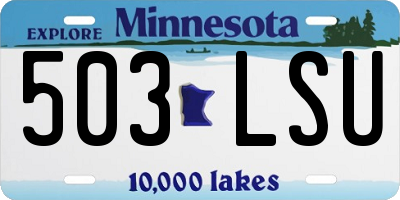 MN license plate 503LSU