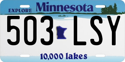 MN license plate 503LSY