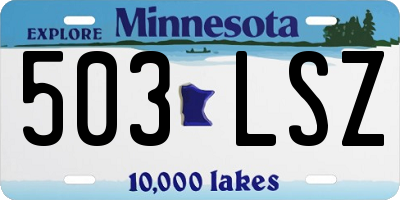 MN license plate 503LSZ
