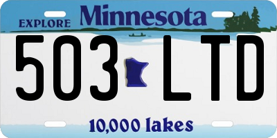 MN license plate 503LTD