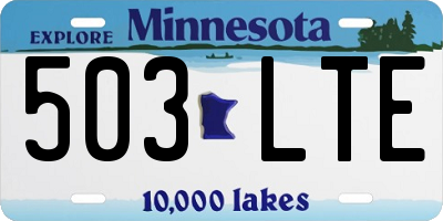 MN license plate 503LTE