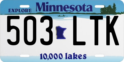 MN license plate 503LTK