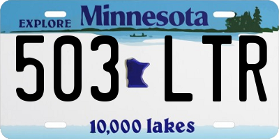 MN license plate 503LTR