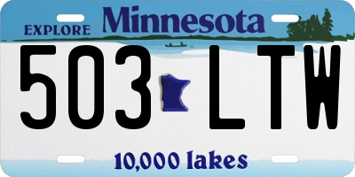 MN license plate 503LTW