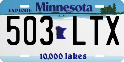 MN license plate 503LTX