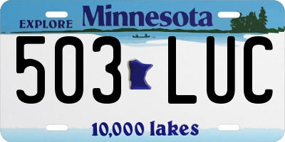MN license plate 503LUC