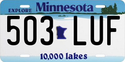 MN license plate 503LUF