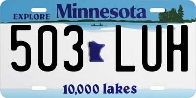 MN license plate 503LUH