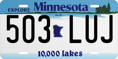 MN license plate 503LUJ