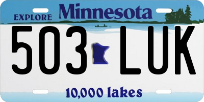 MN license plate 503LUK