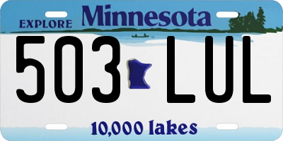 MN license plate 503LUL