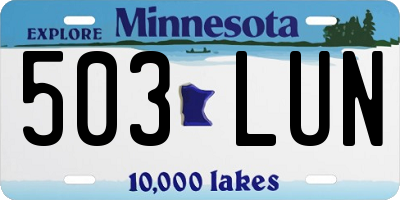 MN license plate 503LUN