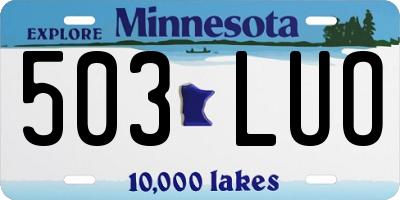 MN license plate 503LUO