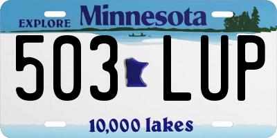 MN license plate 503LUP