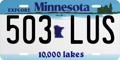 MN license plate 503LUS