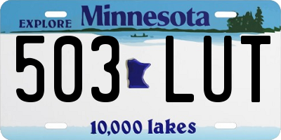 MN license plate 503LUT