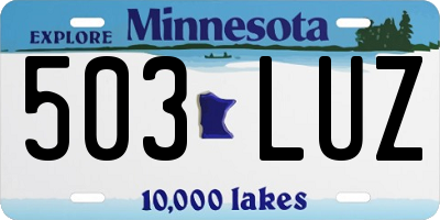 MN license plate 503LUZ