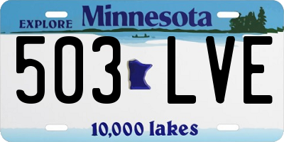 MN license plate 503LVE