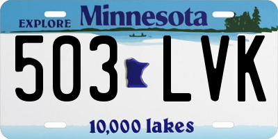 MN license plate 503LVK