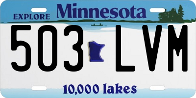 MN license plate 503LVM