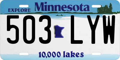 MN license plate 503LYW