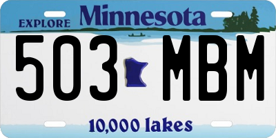 MN license plate 503MBM
