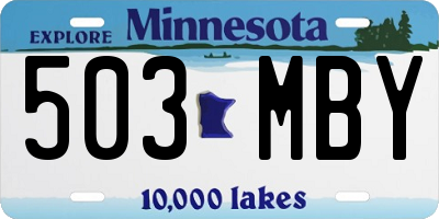 MN license plate 503MBY