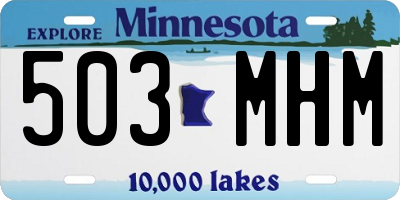 MN license plate 503MHM