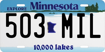 MN license plate 503MIL
