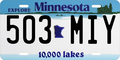MN license plate 503MIY