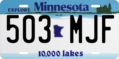 MN license plate 503MJF