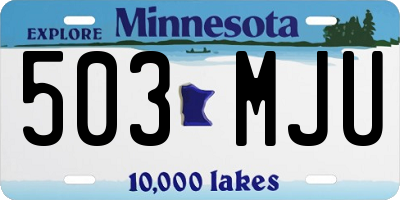 MN license plate 503MJU