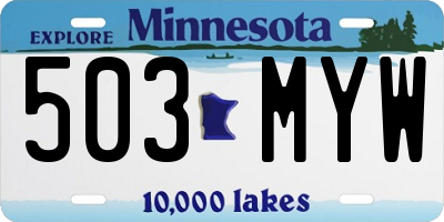 MN license plate 503MYW