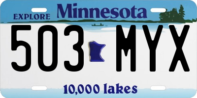 MN license plate 503MYX