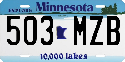 MN license plate 503MZB