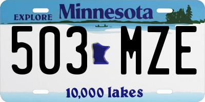 MN license plate 503MZE