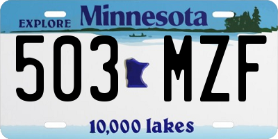MN license plate 503MZF