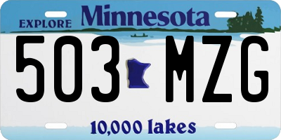 MN license plate 503MZG