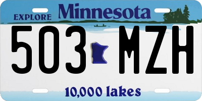 MN license plate 503MZH