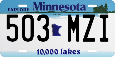 MN license plate 503MZI