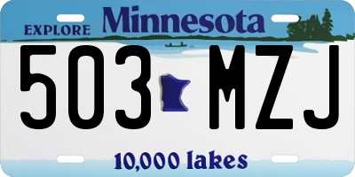 MN license plate 503MZJ