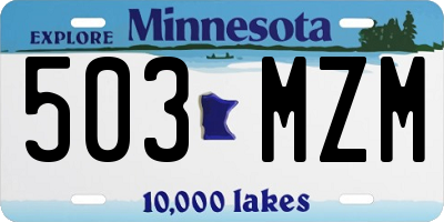 MN license plate 503MZM