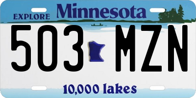 MN license plate 503MZN