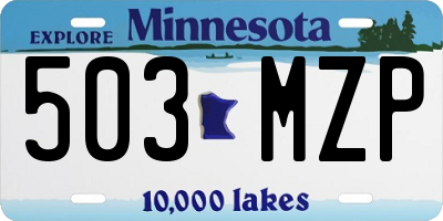 MN license plate 503MZP